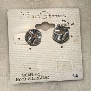 Silver Knot Earrings